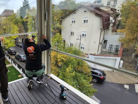 Inchideri terase cu Sticla ghilotina