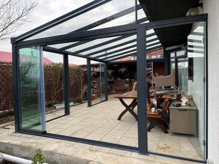 pergola tavan sticla - inchidere terasa cu sticla